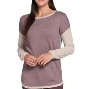 Smartwool Color Block Merino Wool Blend Sweater Long Sleeve Top Size XL Hiking